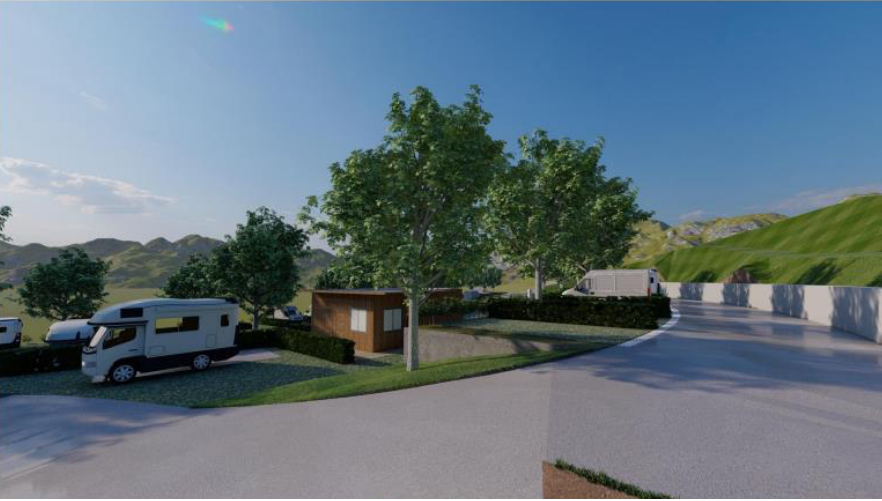 render progetto area camper piazza della misericordia