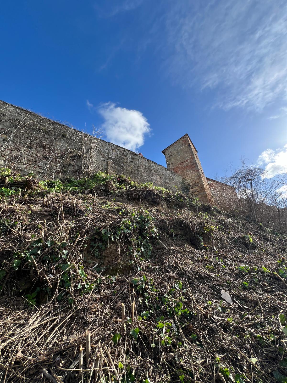 foto delle mura di via delle coste e della scarpata sottostante